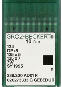 Groz Beckert 134 R GEBEDUR Size 80 Pack of 10 Needles