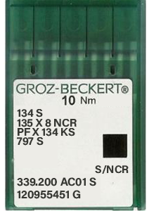 Groz Beckert 134 S Size 75 Pack of 10 Needles