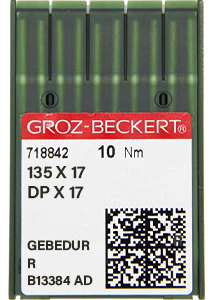 Groz Beckert 135x17 R GEBEDUR Size 90 Pack of 10 Needles